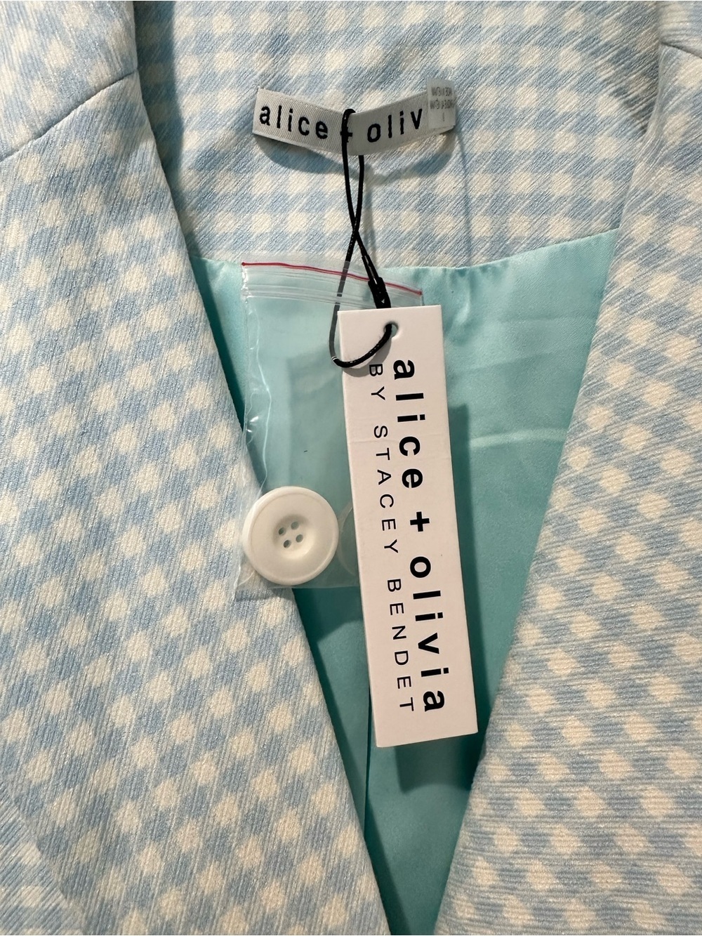 Alice + Olivia "Justin" longline blazer the houndstooth print - Picture 13 of 16